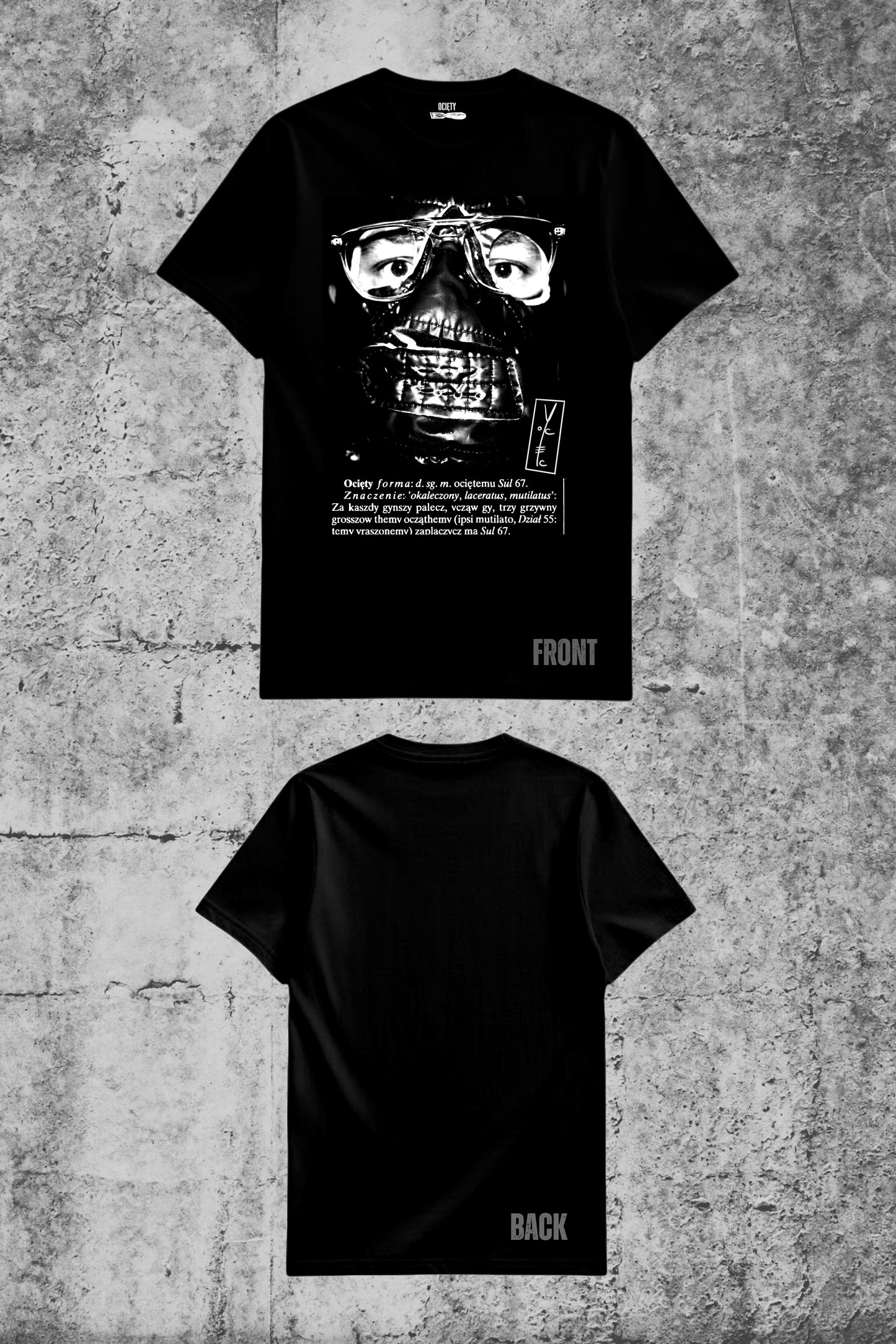 Ocięty — T-shirt z fotografią i etymologią słowa