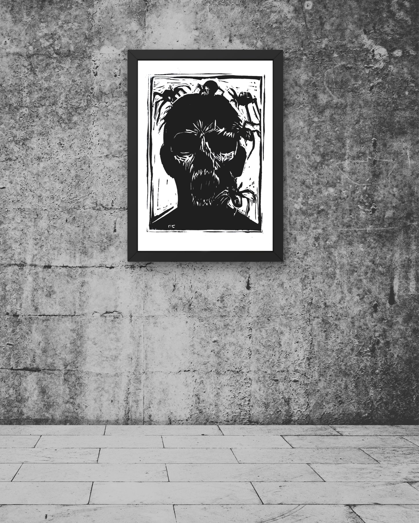 Pająki — linoryt A3