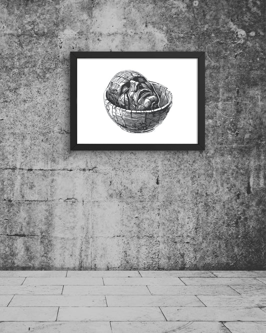 Sadness — linoryt A3 - Egzemplarz autorski