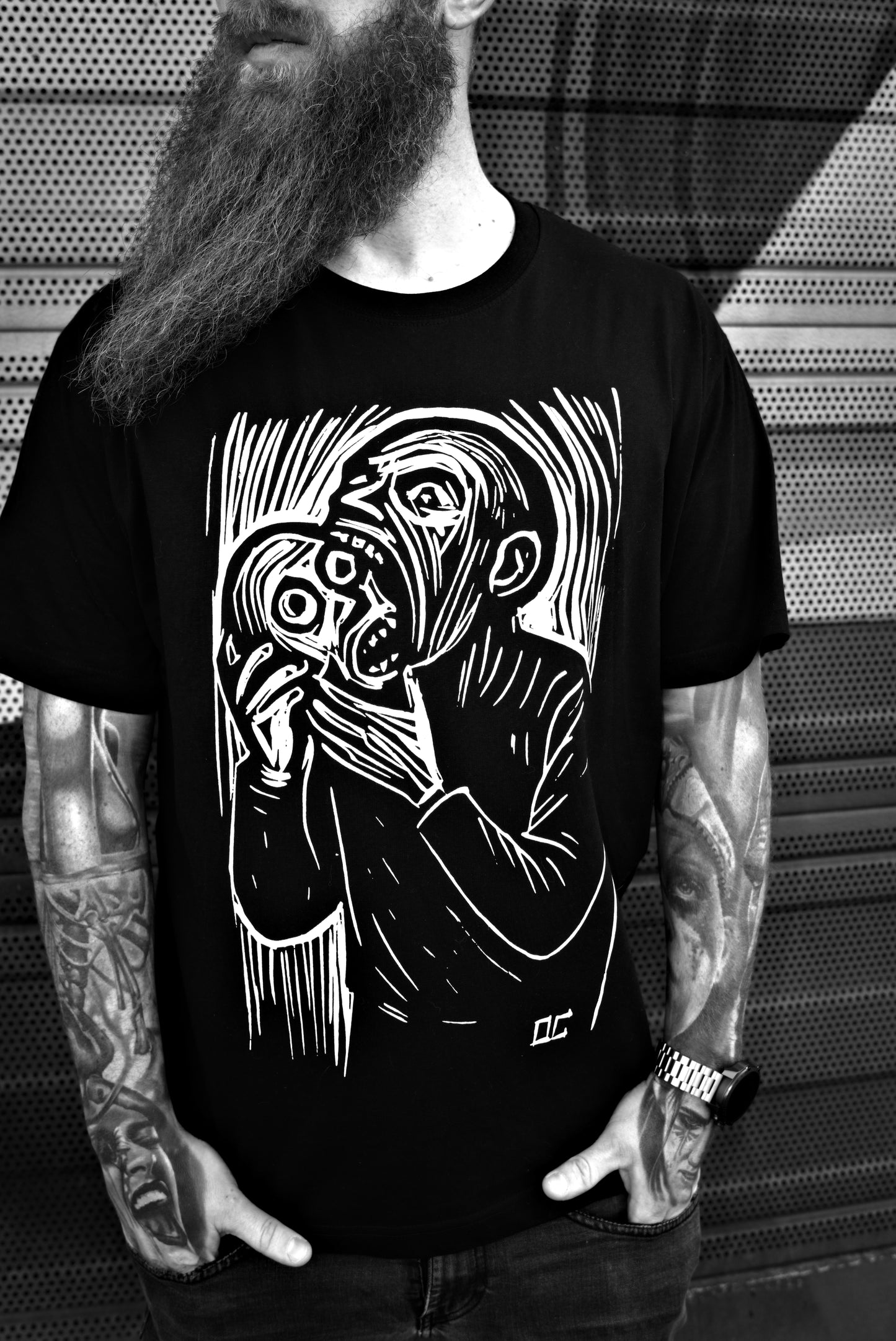 Ludojad — T-shirt z autorskim linorytem (Unisex)