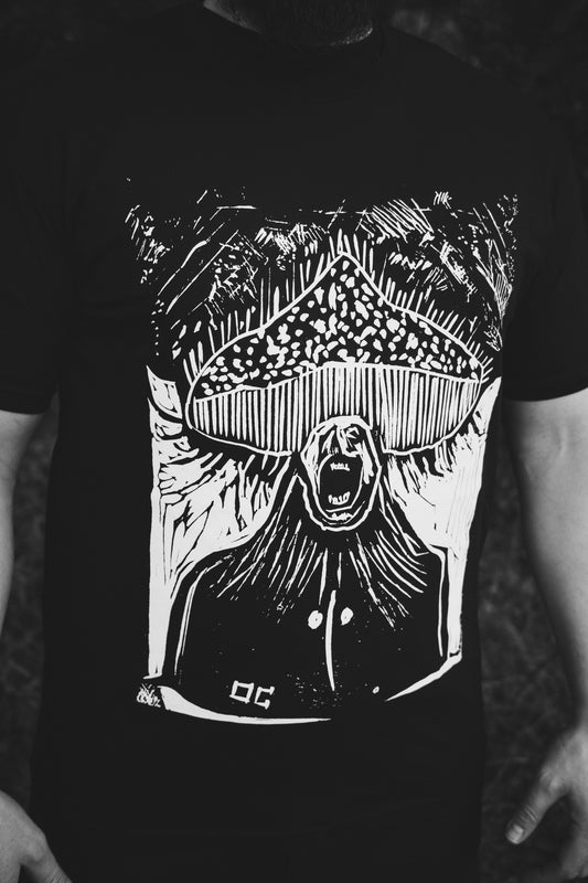 Infected Mushroom — T-shirt z autorskim linorytem Ociętego (Unisex)