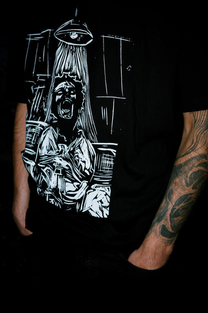 Madness — T-shirt z autorskim linorytem (Unisex)